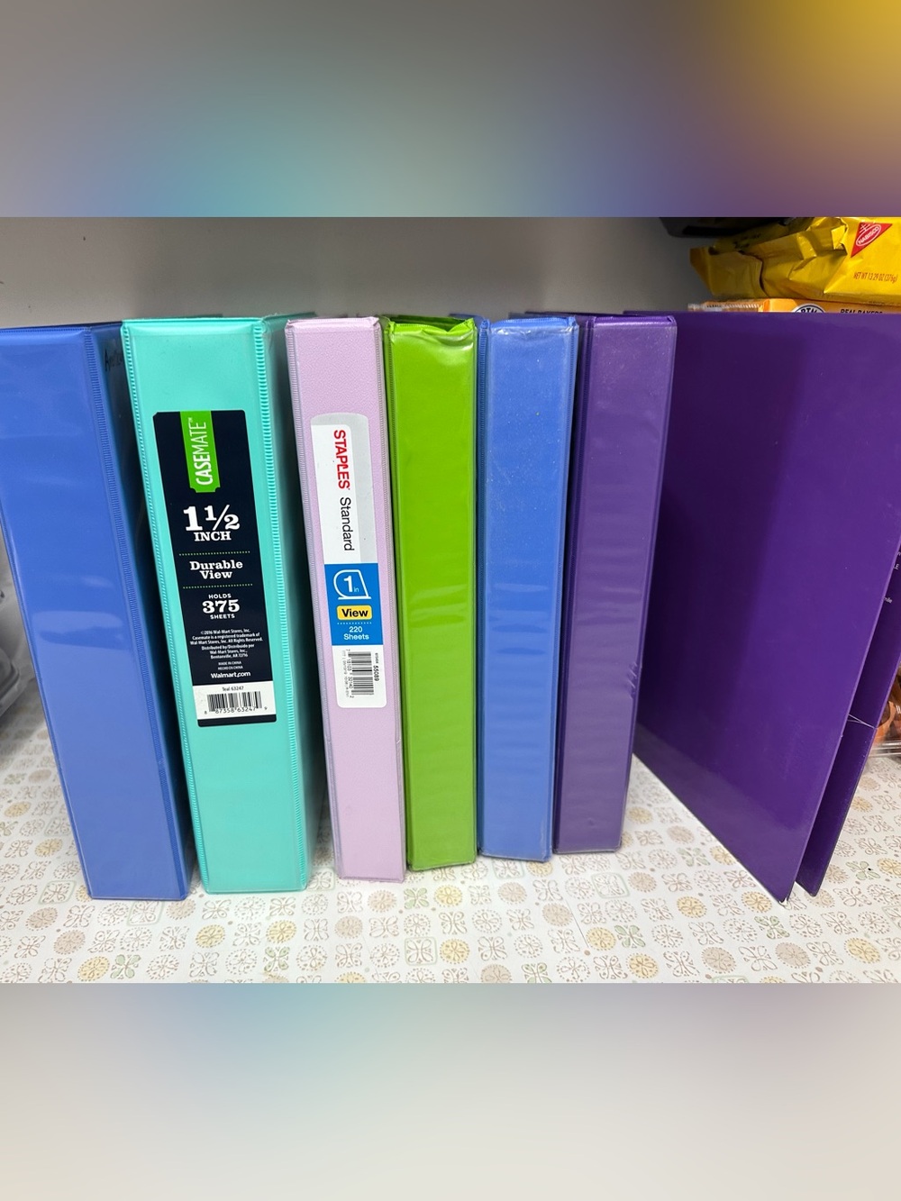Staple assorted colored 1" view binders